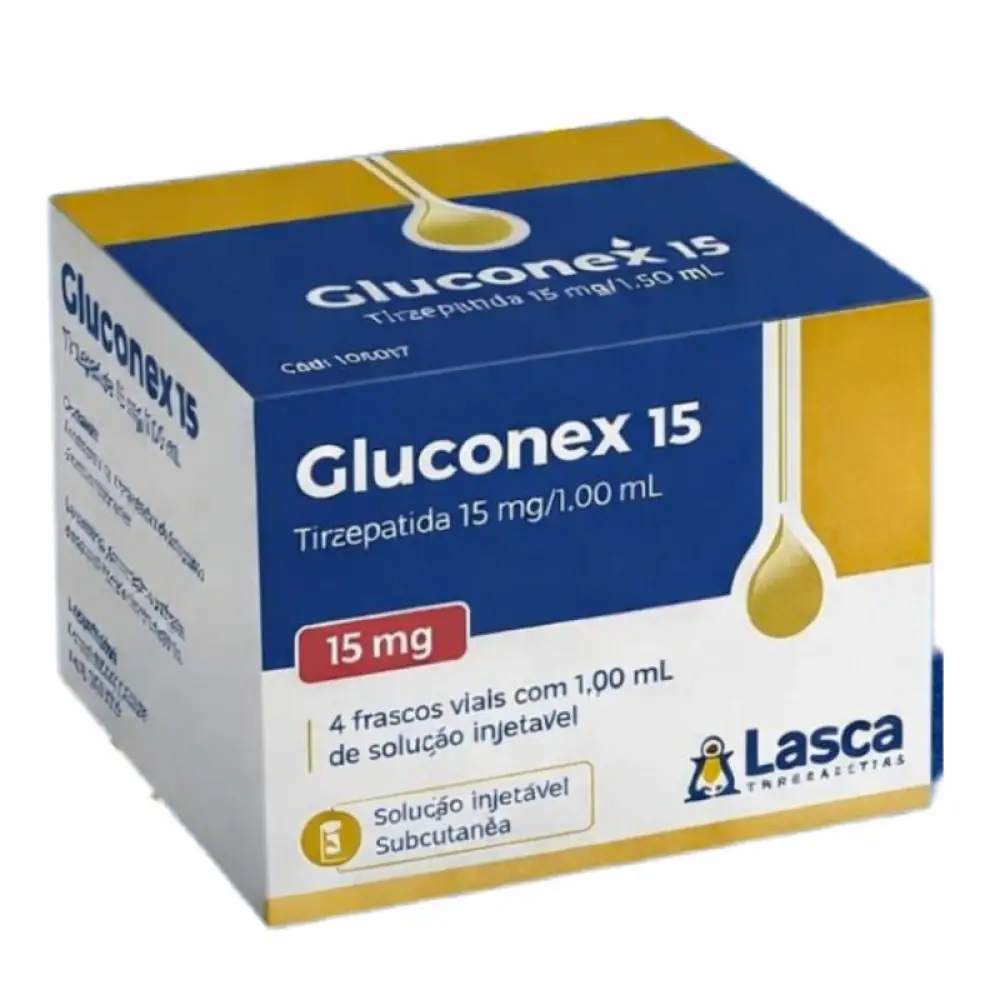 GLUCONEX - 15 MG - TIRZEPATIDE - (04X AMPOLAS 15 MG)