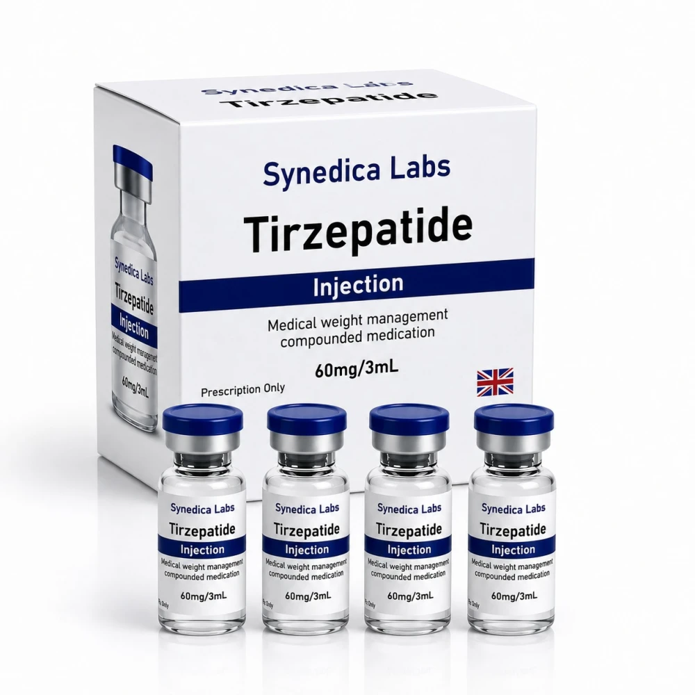 SYNEDICA LABS - TIRZEPATIDE - (4X AMPOLAS DE 60MG) 240 MG + 04X AGUA BACTERIOSTATICA DE 3 ML