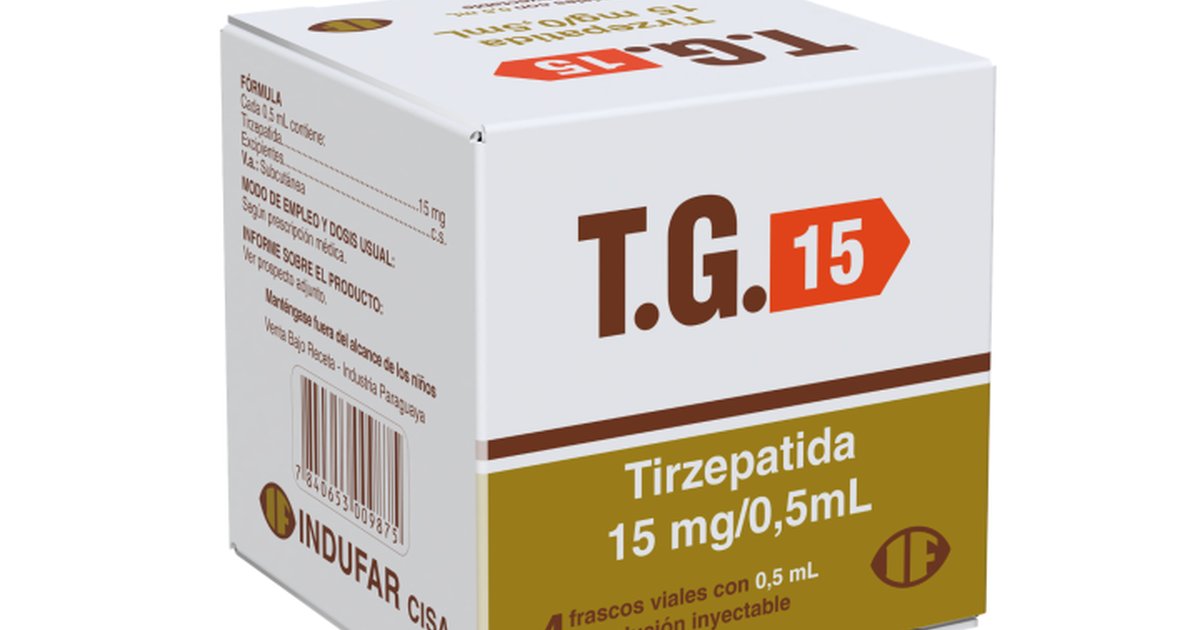 TG - 15 MG - TIRZEPATIDE - (04X AMPOLAS DE 15MG)