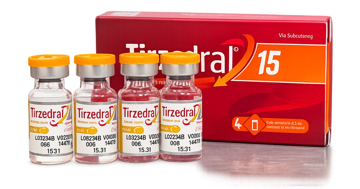 TIRZEDRAL - 15 MG - TIRZEPATIDE - (04X AMPOLAS 15 MG)